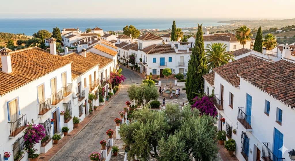 Whitewashed Mediterranean houses representing overseas property