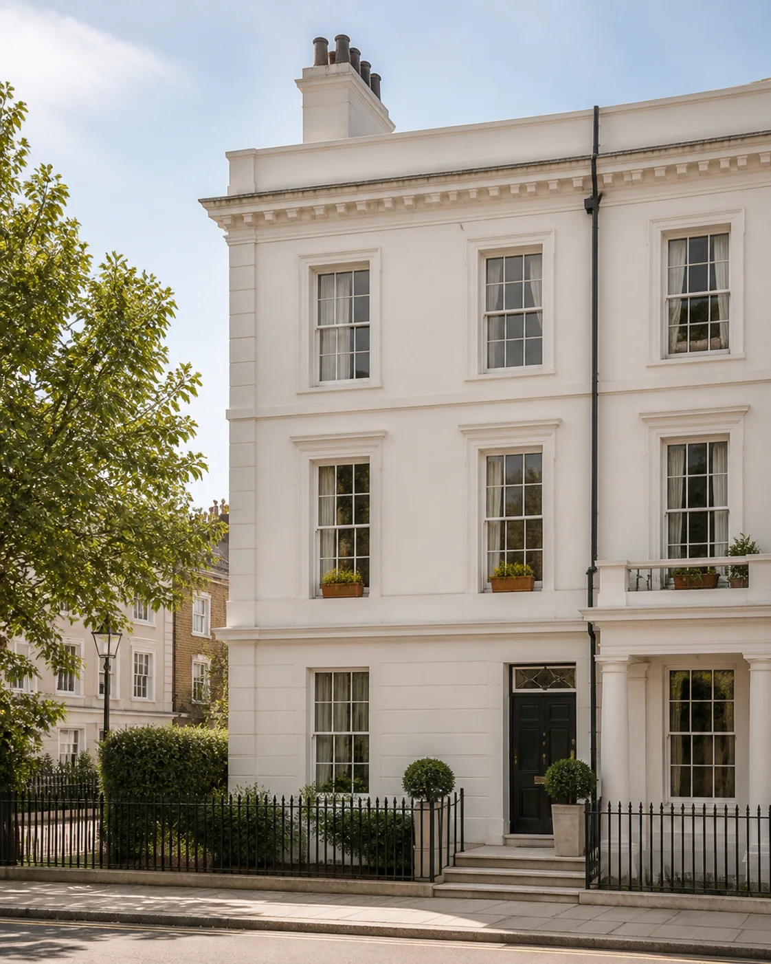 A substantial shared residential property with several entrances