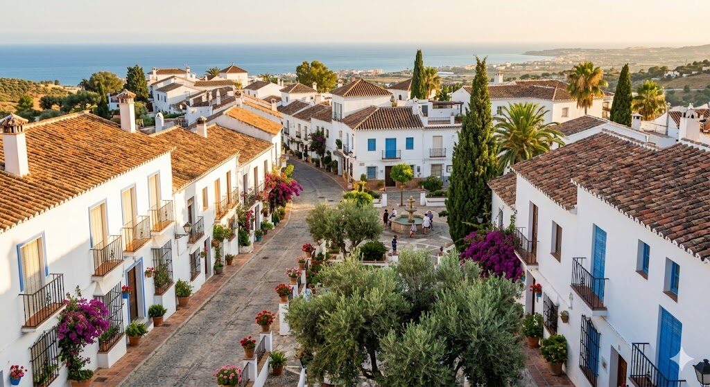 Whitewashed Mediterranean houses overlooking the sea