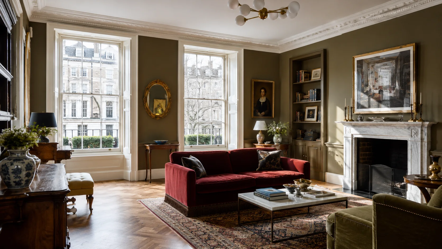A composed British residential interior