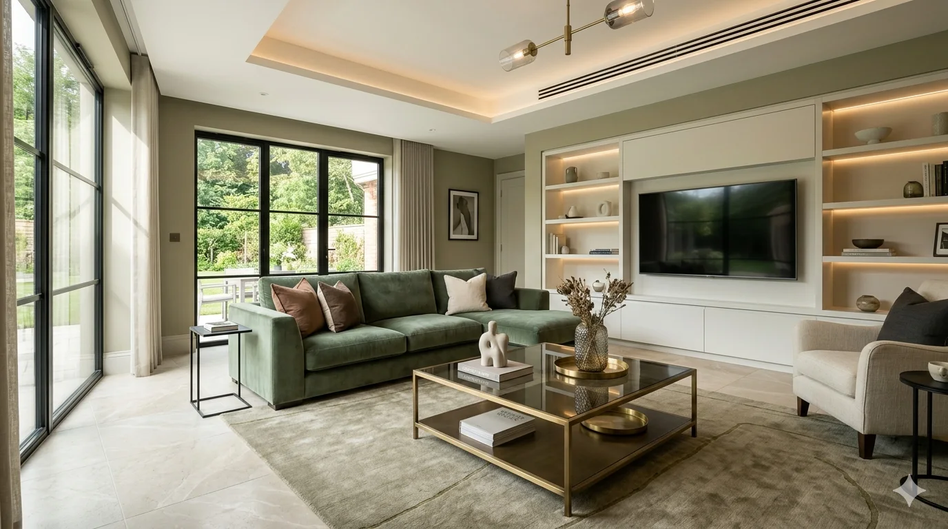 A refined home extension prepared for improvement work