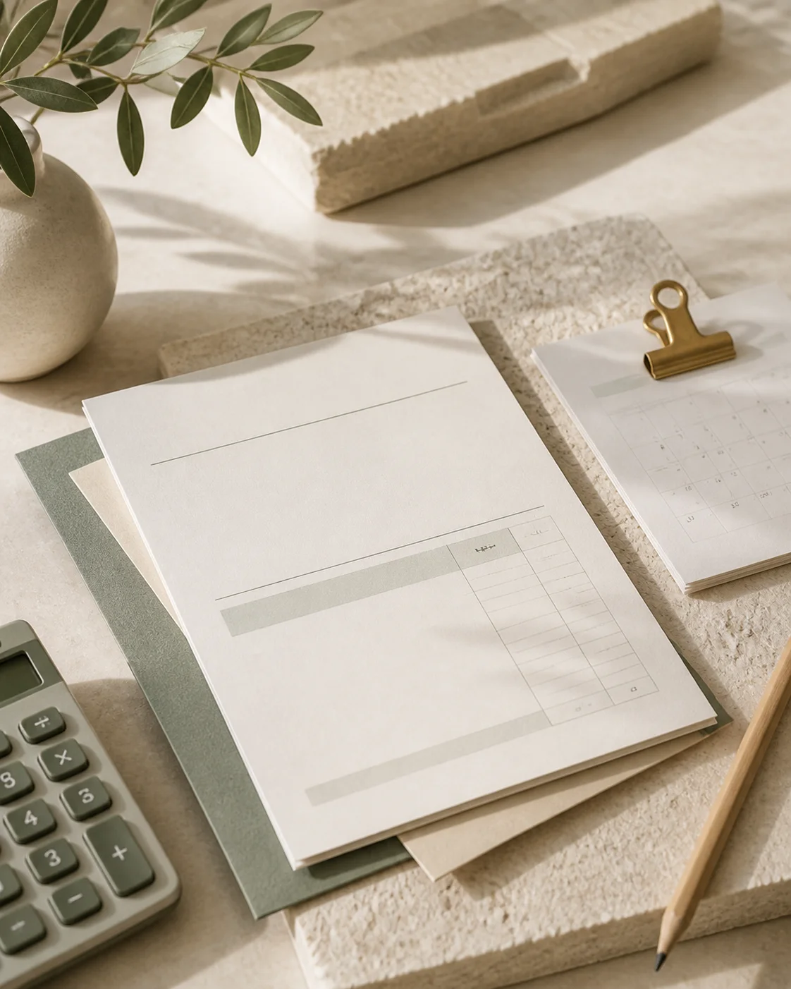 A current mortgage statement beside a calendar and pen