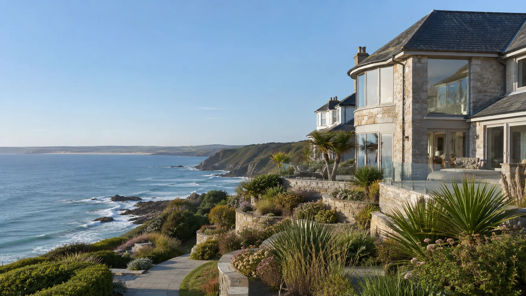 A British coastal home overlooking the sea
