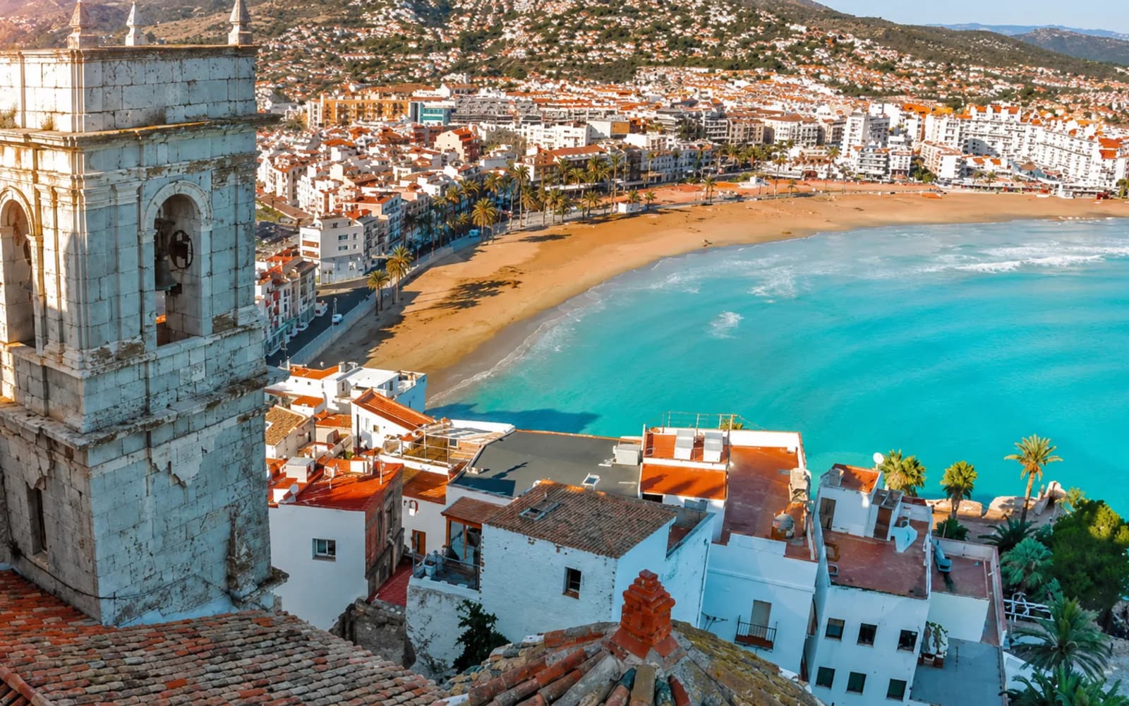 Spanish coastal town and beachfront property